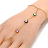 Pulsera Elegante 03.60.0144.1.08 Oro Laminado, Diseño de Ojo Griego y Rolo, Esmaltado Multicolor, Tono Dorado (02 MM Thickness, 8 Inches Length)