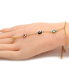 Pulsera Elegante 03.60.0144.1.08 Oro Laminado, Diseño de Ojo Griego y Rolo, Esmaltado Multicolor, Tono Dorado (02 MM Thickness, 8 Inches Length)