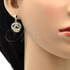 Arete Colgante 02.63.2490 Oro Laminado, Diseño de Corazón y Nudo, con Blanca Cristal, Pulido, Tono Dorado