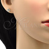 Arete Dormilona 02.63.2496 *PROMO* Oro Laminado, con Blanca Cristal, Pulido, Tono Dorado