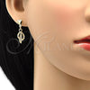 Juego de Arete y Dije de Adulto 10.63.0581 Oro Laminado, con Blanca Cristal, Pulido, Tono Dorado