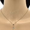 Juego de Arete y Dije de Adulto 10.63.0581 Oro Laminado, con Blanca Cristal, Pulido, Tono Dorado
