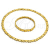Collar y Pulsera 06.231.0004.2 Acero Inoxidable, Diseño de Besos y Abrazos y Corazón, Pulido, Tono Dorado