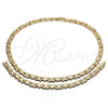 Collar y Pulsera 06.231.0004.2 Acero Inoxidable, Diseño de Besos y Abrazos y Corazón, Pulido, Tono Dorado
