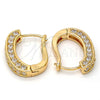 Argolla Huggie 02.217.0024.15 Oro Laminado, con Blanca Zirconia Cubica, Pulido, Tono Dorado