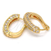 Argolla Huggie 02.217.0024.15 Oro Laminado, con Blanca Zirconia Cubica, Pulido, Tono Dorado
