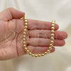 Bead 5.234.028.06.100 Oro Laminado, Diseño de Bola, Pulido, Tono Dorado