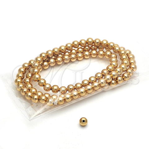 Bead 5.234.028.06.100 Oro Laminado, Diseño de Bola, Pulido, Tono Dorado