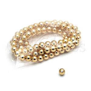 Bead 5.234.028.08.100 Oro Laminado, Diseño de Bola, Pulido, Tono Dorado
