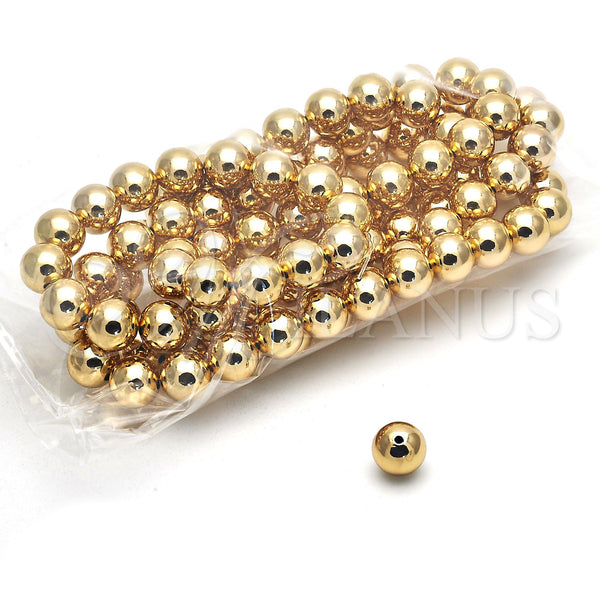 Bead 5.234.028.12.100 Oro Laminado, Diseño de Bola, Pulido, Tono Dorado