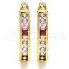 Argolla Huggie 02.237.0009.15 Oro Laminado, con Multicolor Zirconia Cubica, Pulido, Tono Dorado