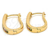 Argolla Huggie 02.237.0009.15 Oro Laminado, con Multicolor Zirconia Cubica, Pulido, Tono Dorado