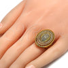 Anillo Multi Piedra 01.118.0029.08 Oro Laminado, con Blanca Micro Pave, Pulido, Tono Dorado (Size 8)