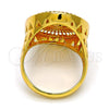 Anillo Multi Piedra 01.118.0029.08 Oro Laminado, con Blanca Micro Pave, Pulido, Tono Dorado (Size 8)
