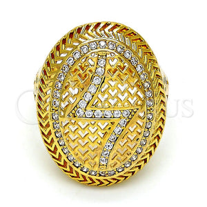 Anillo Multi Piedra 01.118.0031 .07 Oro Laminado, con Blanca Cristal, Pulido, Tono Dorado (Size 7)