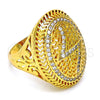 Anillo Multi Piedra 01.118.0031.08 Oro Laminado, con Blanca Cristal, Pulido, Tono Dorado (Size 8)