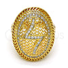 Anillo Multi Piedra 01.118.0031.08 Oro Laminado, con Blanca Cristal, Pulido, Tono Dorado (Size 8)