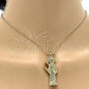 Dije Religioso 05.185.0010 Oro Laminado, Diseño de Santa Muerte, Pulido, Tono Dorado