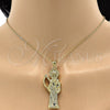 Dije Religioso 05.185.0010.1 Oro Laminado, Diseño de Santa Muerte, Pulido, Tono Dorado