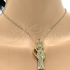 Dije Religioso 05.185.0010.1 Oro Laminado, Diseño de Santa Muerte, Pulido, Tono Dorado