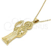 Dije Religioso 05.185.0010.1 Oro Laminado, Diseño de Santa Muerte, Pulido, Tono Dorado