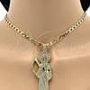 Dije Religioso 05.185.0010.2 Oro Laminado, Diseño de Santa Muerte, Pulido, Tono Dorado