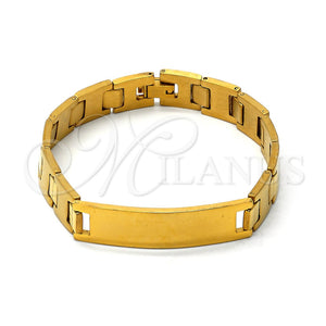 Pulsera con Placa 03.63.1376.08 Acero Inoxidable, Pulido, Tono Dorado (8 Inches Length)