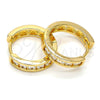 Argolla Huggie 02.196.0020.1.20 Oro Laminado, con Blanca Zirconia Cubica, Pulido, Tono Dorado