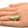 Anillo Elegante 01.118.0034.09 Oro Laminado, Pulido, Tono Dorado (Size 9)