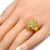 Anillo Multi Piedra 01.118.0044.07 Oro Laminado, con Blanca Cristal, Diamantado, Tono Dorado (Size 7)