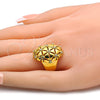Anillo Multi Piedra 01.118.0044.07 Oro Laminado, con Blanca Cristal, Diamantado, Tono Dorado (Size 7)