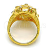Anillo Multi Piedra 01.118.0044.07 Oro Laminado, con Blanca Cristal, Diamantado, Tono Dorado (Size 7)