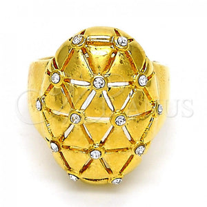 Anillo Multi Piedra 01.118.0044.07 Oro Laminado, con Blanca Cristal, Diamantado, Tono Dorado (Size 7)
