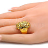 Anillo Multi Piedra 01.118.0044.08 Oro Laminado, con Blanca Cristal, Diamantado, Tono Dorado (Size 8)