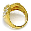 Anillo Multi Piedra 01.118.0039.08 Oro Laminado, Diseño de Corazón, con Blanca Cristal, Pulido, Tono Dorado (Size 8)