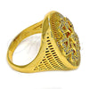 Anillo Multi Piedra 01.118.0054.08 Oro Laminado, Diseño de Flor, con Blanca Micro Pave, Pulido, Tono Dorado (Size 8)