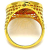 Anillo Multi Piedra 01.118.0051.09 Oro Laminado, con Blanca Zirconia Cubica, Pulido, Tono Dorado (Size 9)