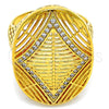 Anillo Multi Piedra 01.118.0051.09 Oro Laminado, con Blanca Zirconia Cubica, Pulido, Tono Dorado (Size 9)