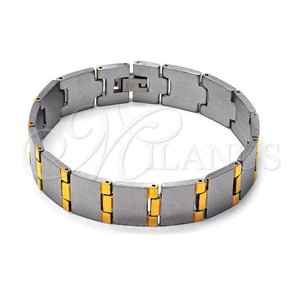 Pulsera Solida 03.63.1460.08 Acero Inoxidable, Pulido, Dos Tonos (8 Inches Length)