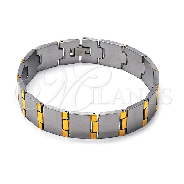 Pulsera Solida 03.63.1460.08 Acero Inoxidable, Pulido, Dos Tonos (8 Inches Length)