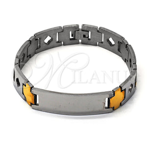 Pulsera con Placa 03.63.1461.08 Acero Inoxidable, Pulido, Dos Tonos (8 Inches Length)