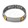 Pulsera con Placa 03.63.1461.08 Acero Inoxidable, Pulido, Dos Tonos (8 Inches Length)