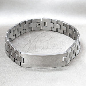Pulsera Solida 03.63.1476.08 Acero Inoxidable, Pulido, Tono Plateado (8 Inches Length)