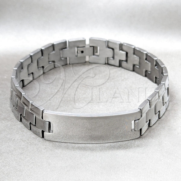 Pulsera Solida 03.63.1476.08 Acero Inoxidable, Pulido, Tono Plateado (8 Inches Length)