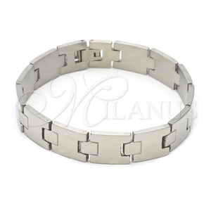 Pulsera Solida 03.63.1479.08 Acero Inoxidable, Pulido, Tono Plateado (8 Inches Length)
