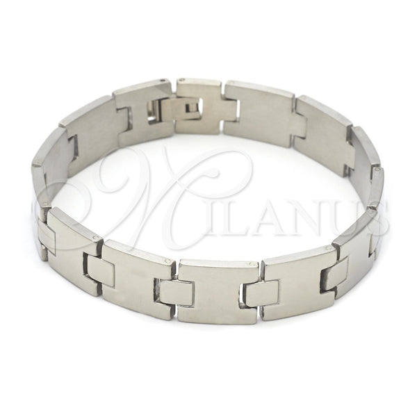 Pulsera Solida 03.63.1479.08 Acero Inoxidable, Pulido, Tono Plateado (8 Inches Length)