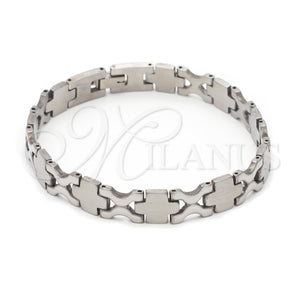 Pulsera Solida 03.63.1484.08 Acero Inoxidable, Pulido, Tono Plateado (8 Inches Length)