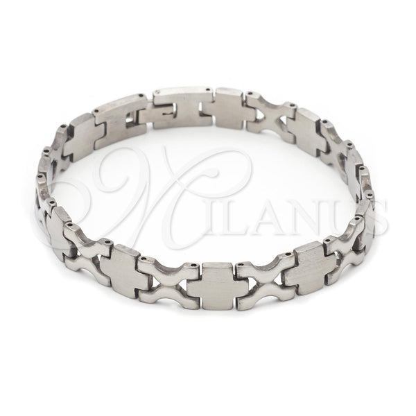 Pulsera Solida 03.63.1484.08 Acero Inoxidable, Pulido, Tono Plateado (8 Inches Length)