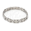 Pulsera Solida 03.63.1484.08 Acero Inoxidable, Pulido, Tono Plateado (8 Inches Length)