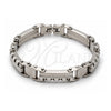 Pulsera Solida 03.63.1499.08 Acero Inoxidable, Pulido, Tono Plateado (8 Pulgadas de Largo)